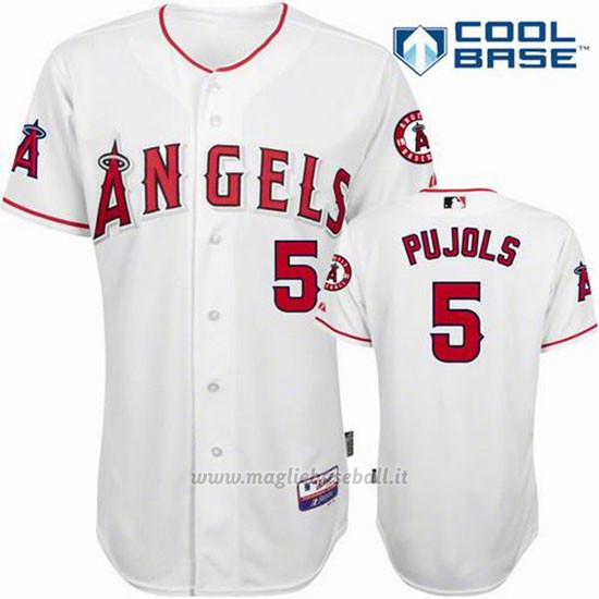 Maglia Baseball Uomo Los Angeles Angels Bianco Andre Ethier Majestic Cool Base Giocatore